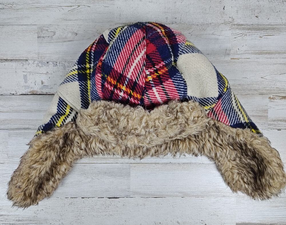 American Eagle Outfitters Plaid Trapper Hat Faux Fur One Size Fits Most